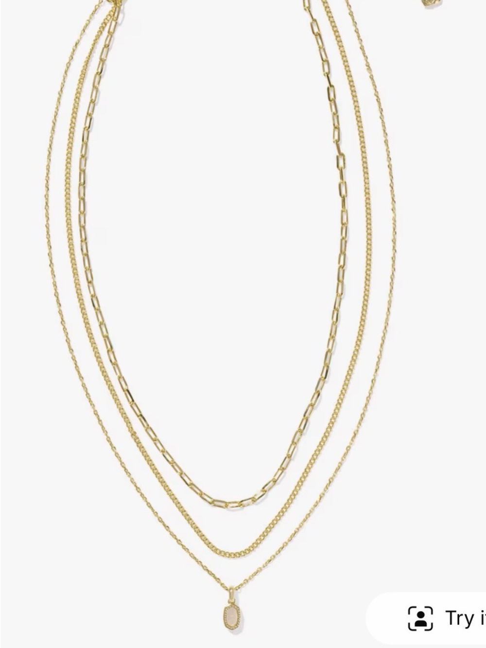 THIS IS SOLD OUT ONLINE
Kendra Scott Mini Elisa gold triple strand necklace NWT